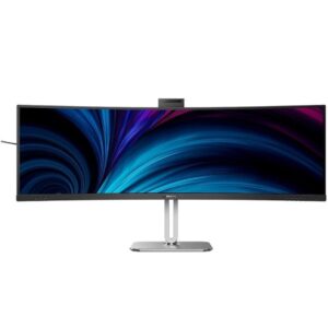 Monitor Profesional Ultraparonámico Curvo Philips 49B2U6900CH 48.8"/ Dual QHD/ Multimedia/ Regulable en altura/ Webcam/ Negro