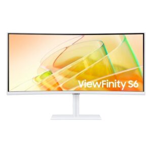 Monitor Profesional Ultraparonámico Curvo Samsung ViewFinity S6 S34C650TAU 34"/ UWQHD/ Multimedia/ Regulable en altura/ Blanco