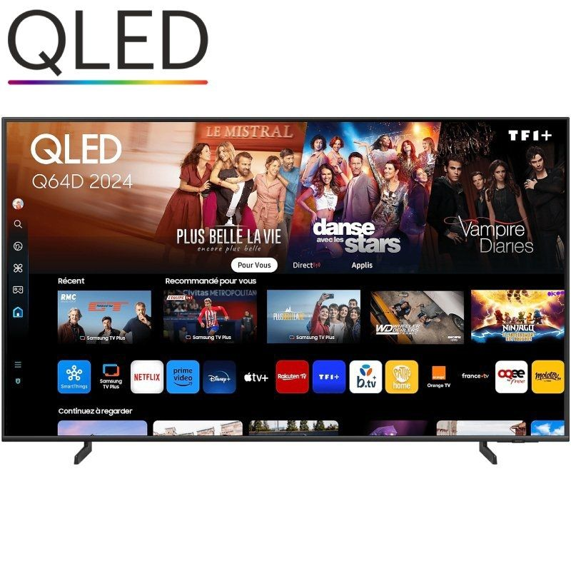 Televisor Samsung QLED Q64D TQ55Q64DAU 55"/ Ultra HD 4K/ Smart TV/ WiFi