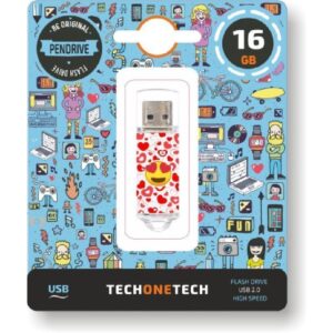 Pendrive 16GB Tech One Tech Emojis Heart Eyes USB 2.0